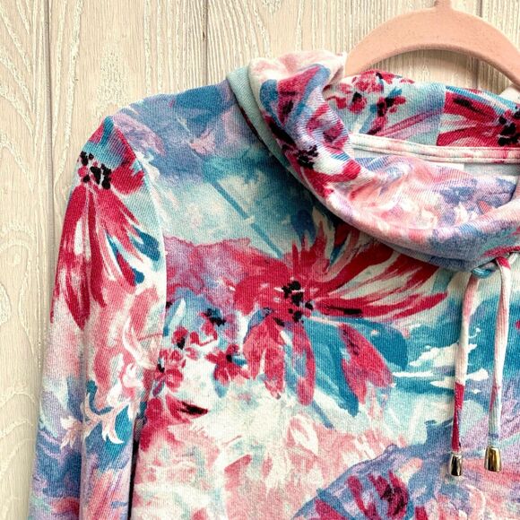 Chico's Floral Mock Neck Long Sleeve Top Size 0 (Small) - Picture 2 of 5